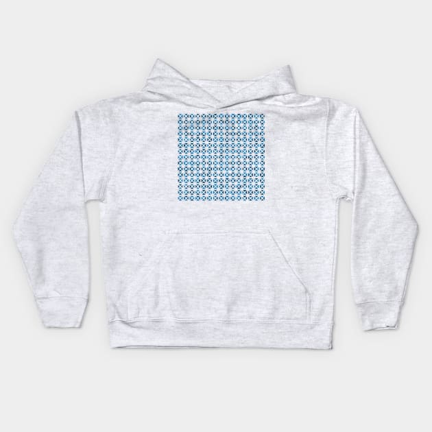 Rounded Triangle Pattern (Blue) Kids Hoodie by John Uttley